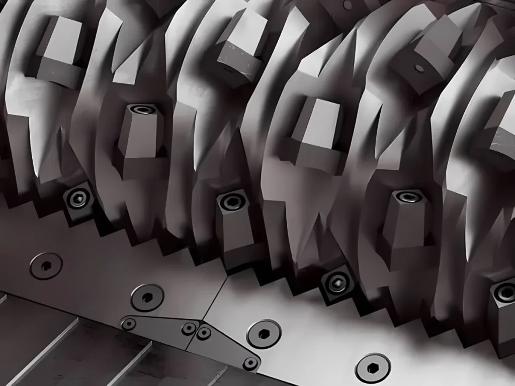 which are integral components in machinery for transferring torque and motion. The perspective is somewhat artistic, focusing on the interlocking teeth of the gears. The color palette is monochromatic, with various shades of gray, giving the image a metallic feel. This might be a part of a larger machinery, a close-up on a watch mechanism, or an abstract art piece inspired by mechanical elements.