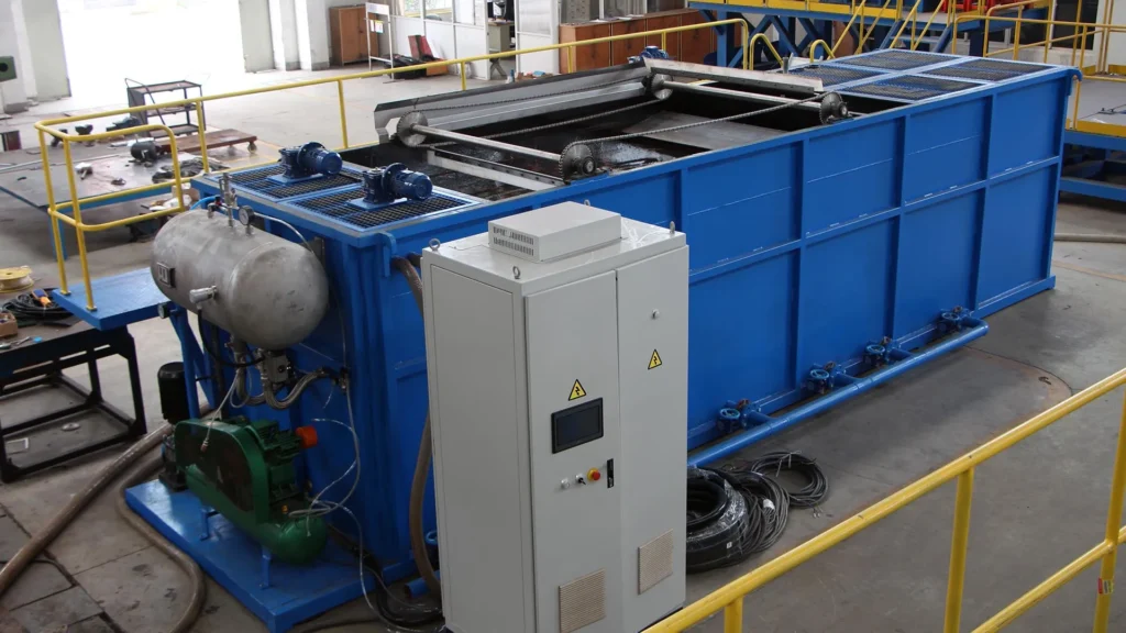Dissolved Air Flotation DAF water treatment system for plastic recycling