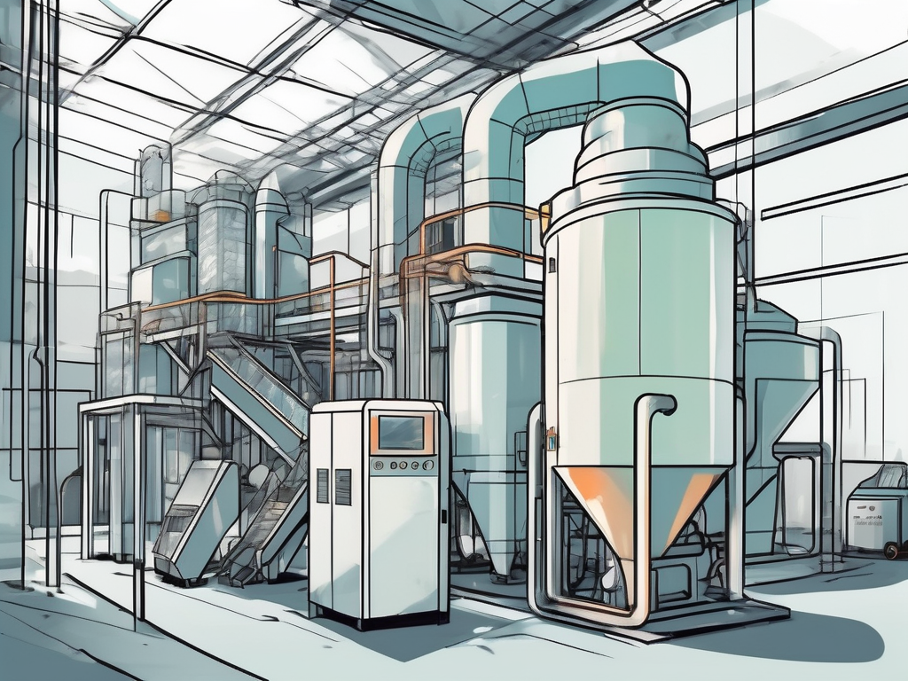 Machines de recyclage innovantes traitant les déchets plastiques dans un environnement futuriste