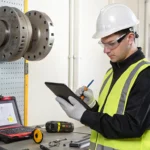 A skilled technician wearing safety