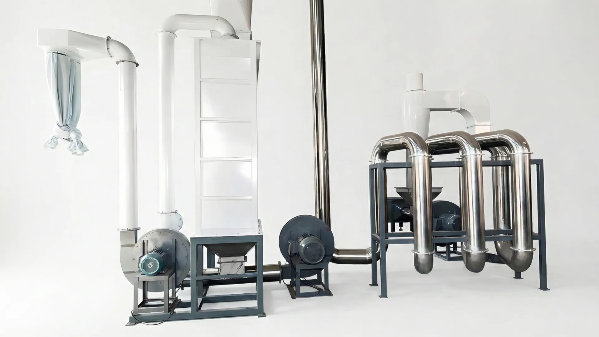 Sistem Pengeringan Pipa dan Pengering Kilat Udara Panas dengan Pipa Baja Tahan Karat untuk Serpihan Plastik