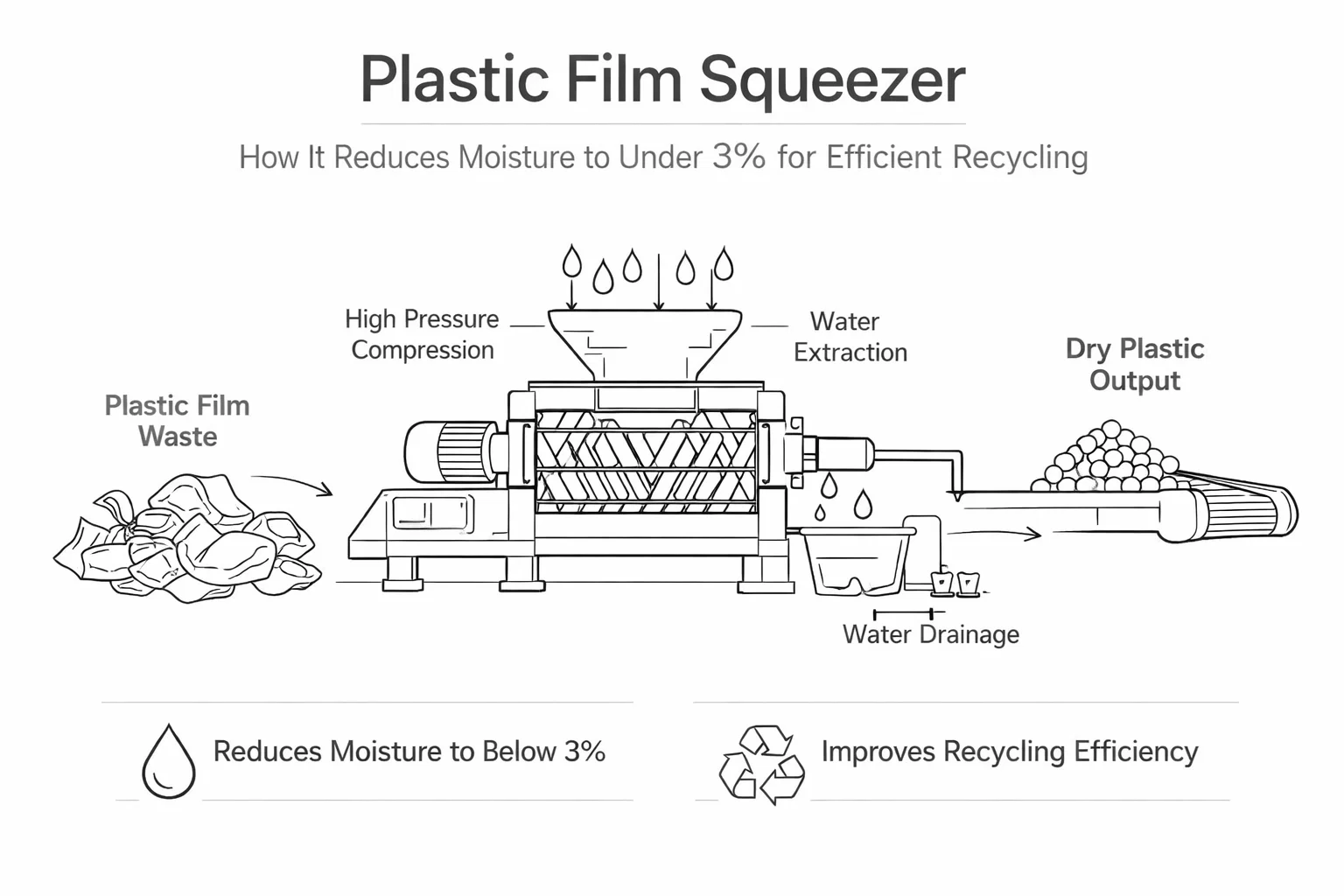 Presse-film plastique : comment elle réduit l’humidité à moins de 3% pour un recyclage efficace