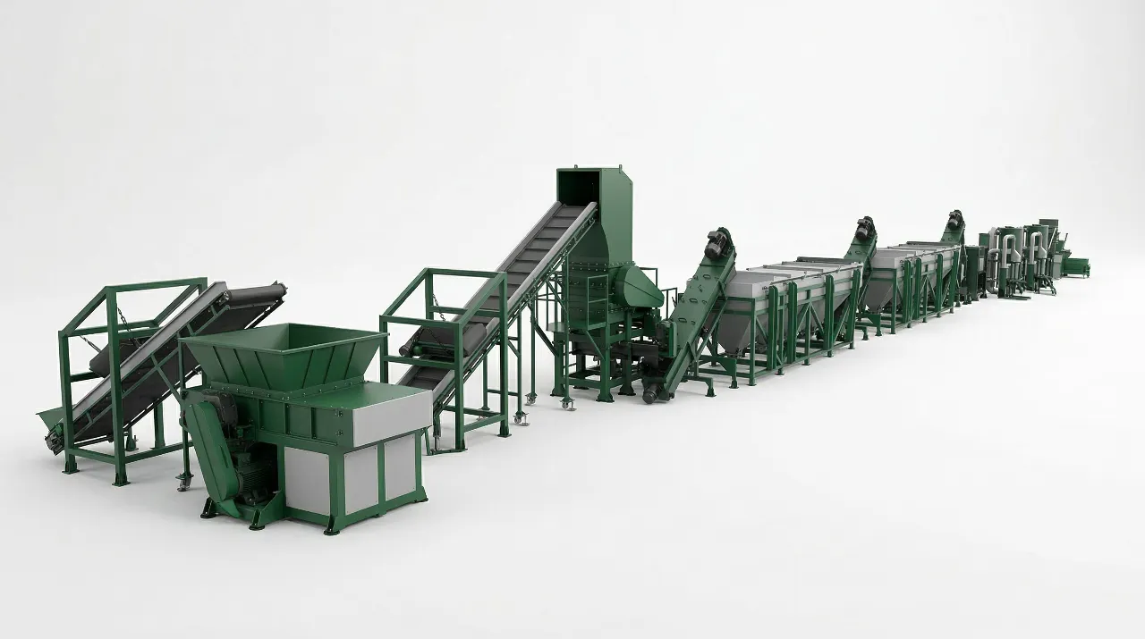 تمزيق أغشية البولي بروبيلين والبولي إيثيلين وتكثيفها لإعادة تدوير البلاستيك