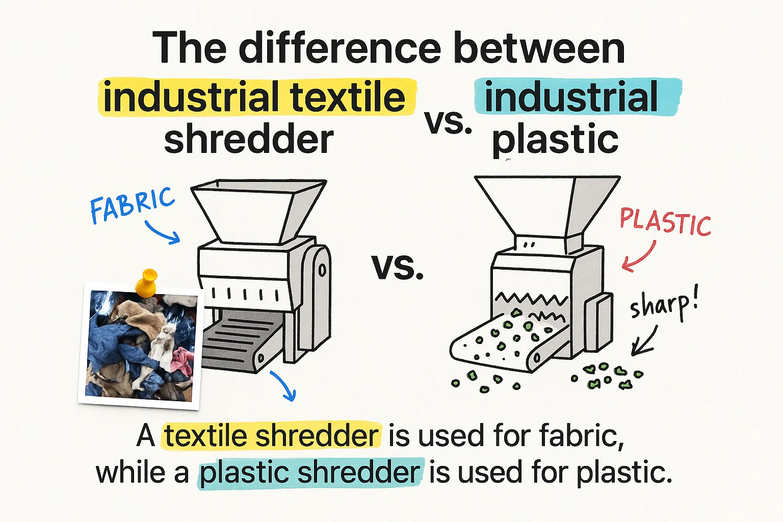 La différence entre le broyeur textile et le broyeur standard
