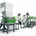 A complete plastic washing line in a workshop