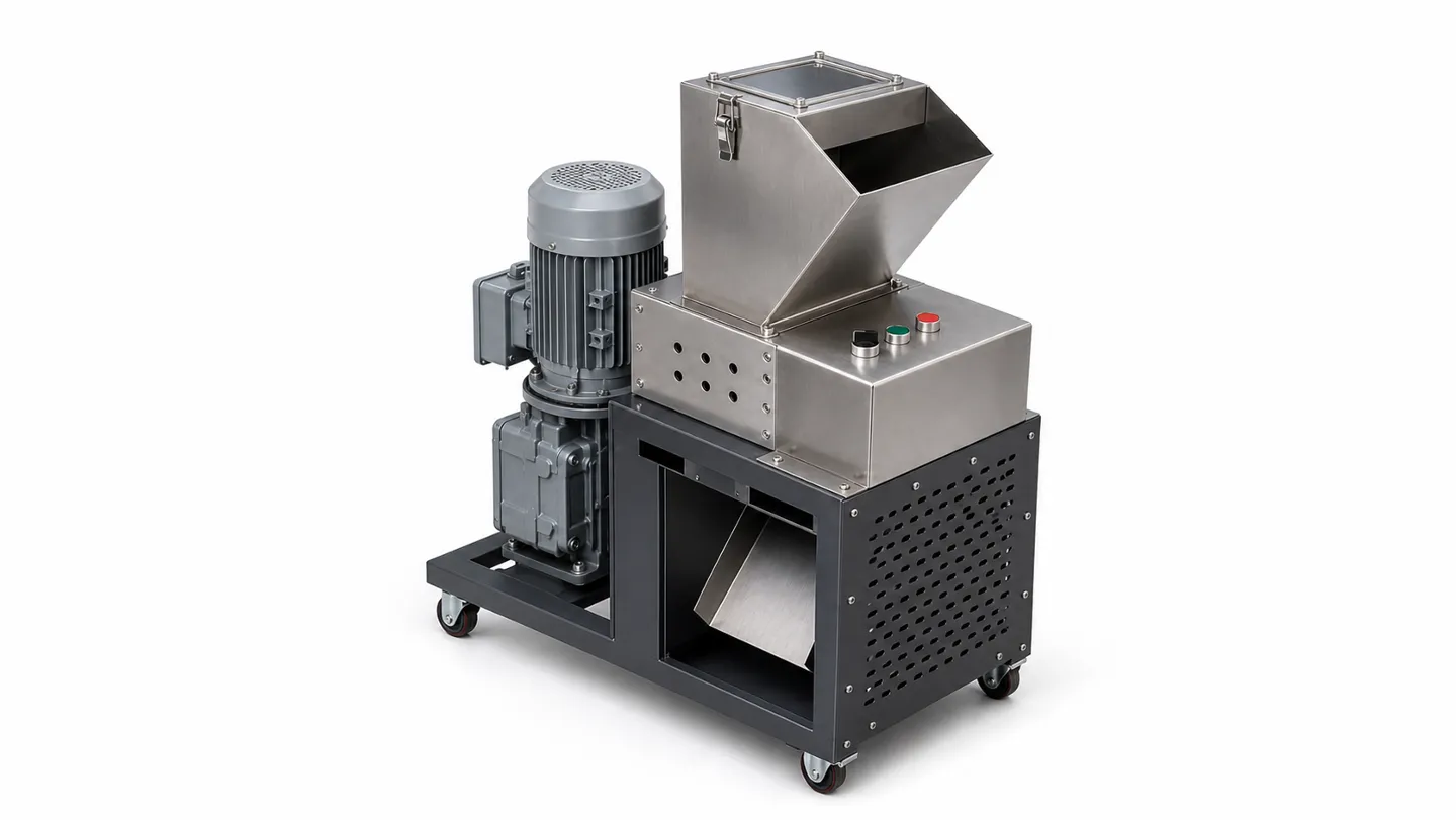 Mini compact dual-shaft shredder for plastic recycling