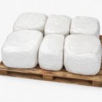 Dense EPS hot melt blocks stacked on a pallet after cooling