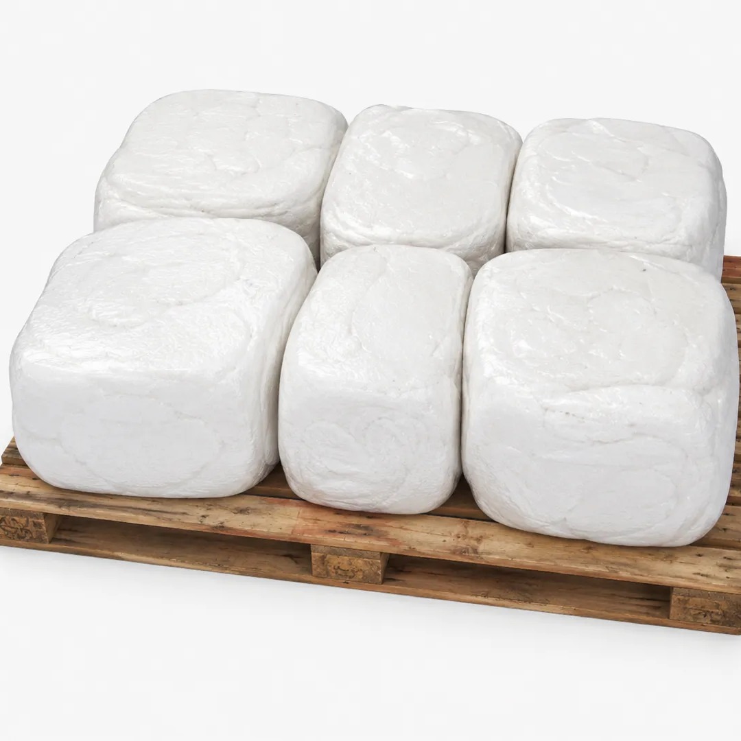 Dense EPS hot melt blocks stacked on a pallet after cooling