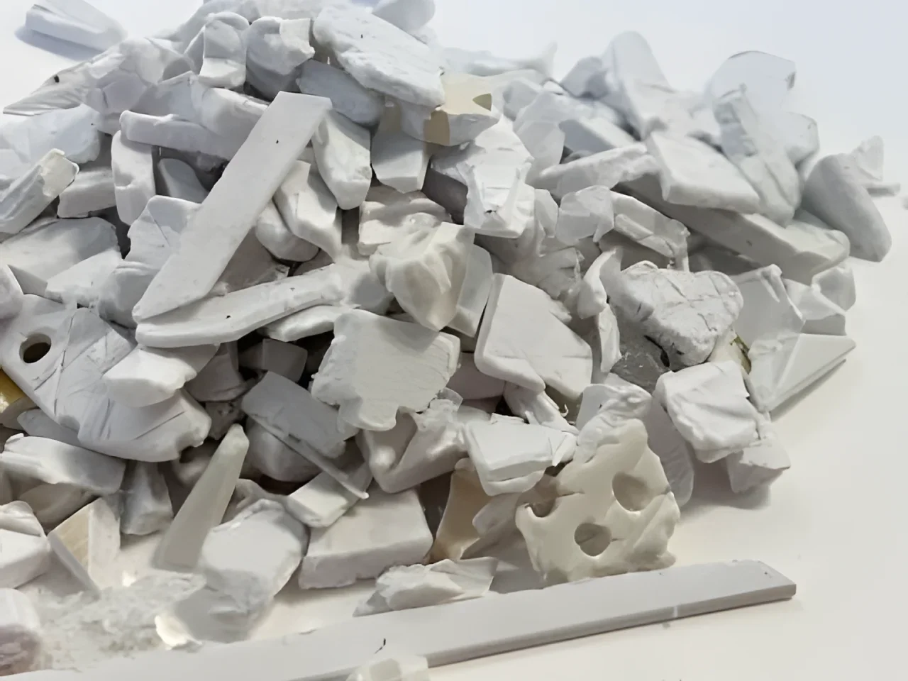 ABS regrind scrap used in industrial plastic recycling lines