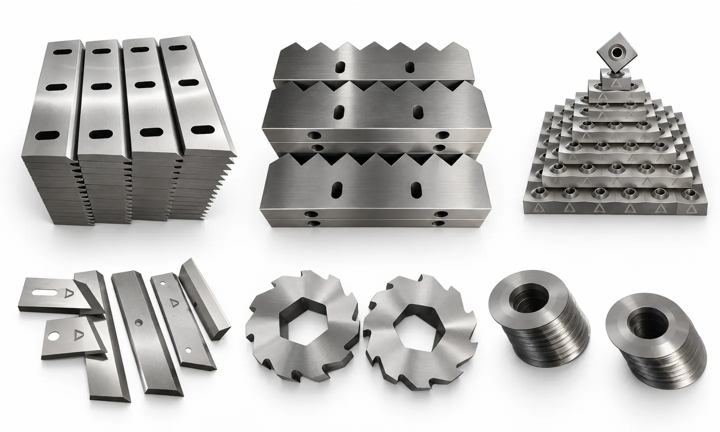 Tipos de lâminas para trituradores industriais - guia de seleção para geometria e materiais de corte